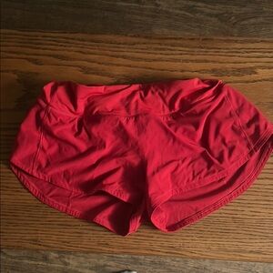 Women's Red Athletic lululemon shorts